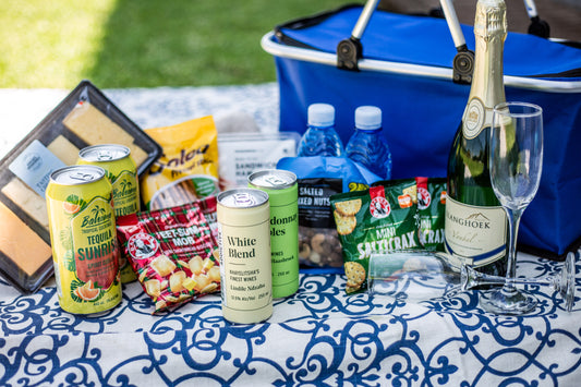 Blue Picnic Basket for Four